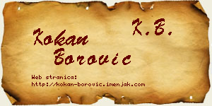 Kokan Borović vizit kartica